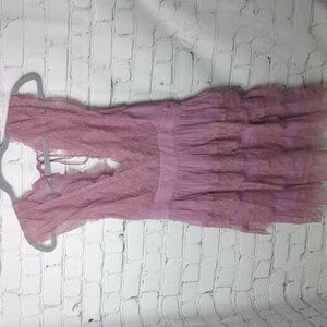 Free people smocked lace mini dress Lavender